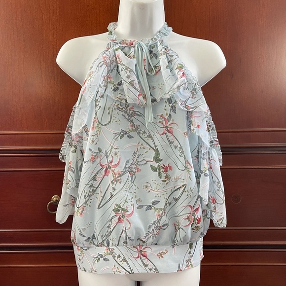 bebe Tops - Bebe cold shoulder floral blouse